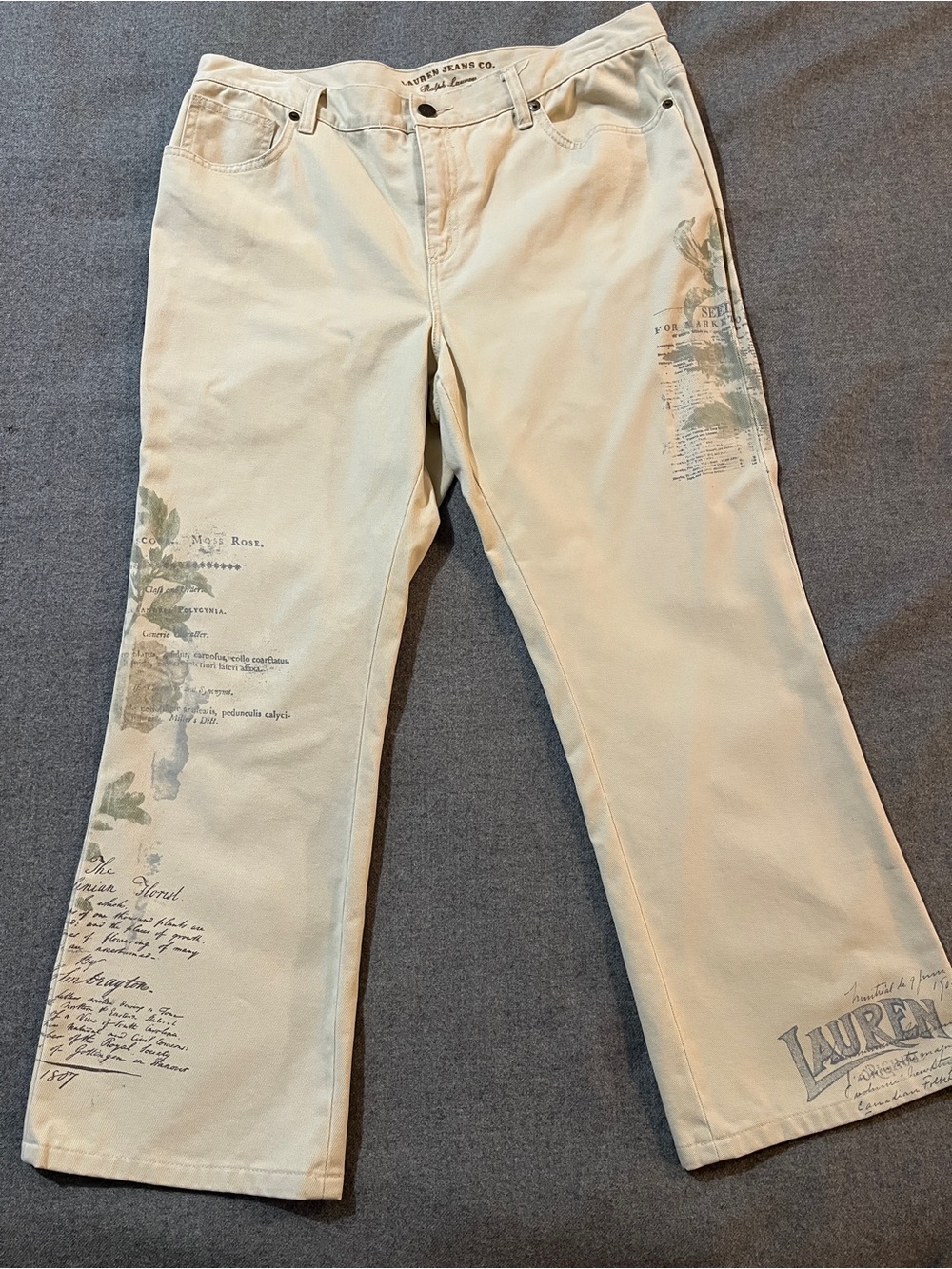 Ralph Lauren Cotton Bootleg Jeans with Design 14P